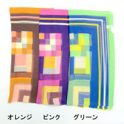 【スカーフ】【日本製】シルクシフォン・フレクタンブル柄日本製大判スカーフ