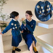 2023新作 韓国子供服  親子スタイル アルファベットプリント 長袖トップス  女の子 Tシャツ 90-140CM
