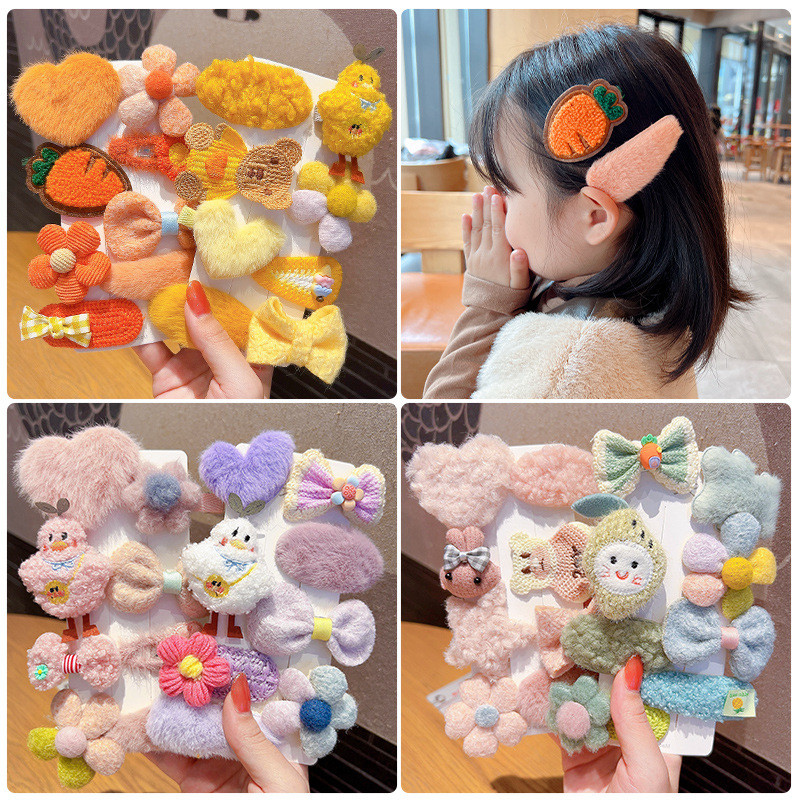 蝶結び ひよこ バンスクリップ 8点セット ヘアピン ラインストーン 髪