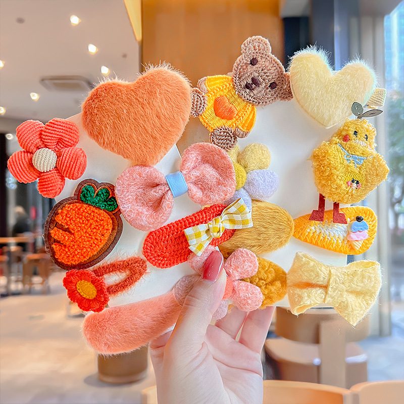 蝶結び ひよこ バンスクリップ 8点セット ヘアピン ライン