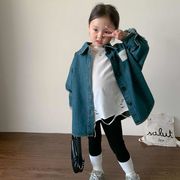 ★Girls★　子供シャツジャケット　デニムカーディガン　ロングシャツ　韓国キッズファッション