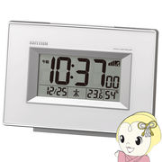 置き時計 目覚まし時計 電波 デジタル フィットウェーブD194 温度 ・ 湿度 計付き カレンダー 白 リズ・