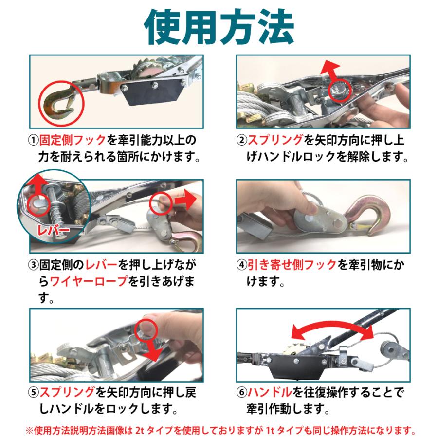 DIY 工具] ワイヤー式ハンドウインチ ハンドプーラーウインチ 破断荷重 