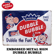 エンボス メタルサイン DUBBLE BUBBLE  Dubble the Fun !【ダブルバブル ブリキ看板】