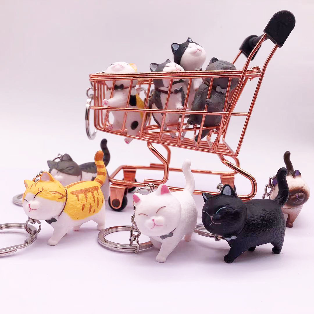 9色 可愛い 猫のキーホルダー レディース アクセサリー バッグ ペンダント 男女兼用プレゼント 猫の雑貨