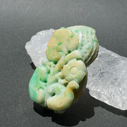 ミャンマー翡翠 如意 彫り物 【 一点もの 】 ひすい 翡翠 jade お守り 天然石 パワーストーン