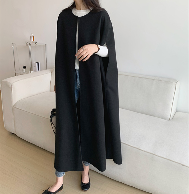 マント　ブラック ロングコート サイズ7 マント ブラック ロングコート サイズ7 DETAILS チェスター