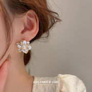 925銀針 フレンチパールピアス 花のイヤリング 夏 ファッションイヤリング