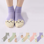 6色 かわいい 猫柄 靴下 レディースソックス 綿の靴下  カジュアル レディース靴下