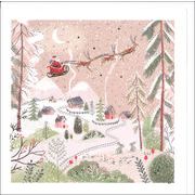 グリーティングカード クリスマス「プレゼントを運ぶサンタ」 メッセージカード