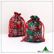 Christmas限定 巾着袋 雪の華 クリスマス袋 ラッピング袋 リスマス用品 プレゼント