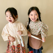 韓国の子供服2022年春の新しい女の子のスーツレーストップ花柄スカート子供用ツーピーススーツ