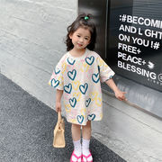 子供のロングスカート かわいいルーズドレス 韓国の子供服