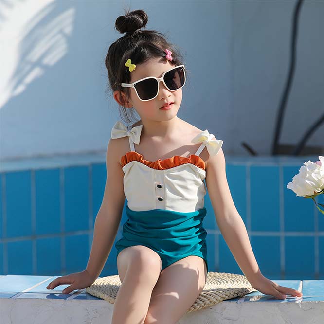 【2022夏服】韓国風子供服　 キッズ水着 　女の子 ベビー 子供用 オールインワン　連体水着