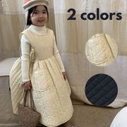 ★Girls★　子供ワンピース　90~140cm　キルティングスカート　韓国キッズファッション