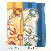 【日本製】【スカーフ】シルクサテンストライプ・ロザリオ柄日本製四角大判スカーフ