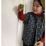 秋冬新作 韓国風子供服  厚手のトップス   チョッキ   袖なし  コート   ベスト  花柄   男女兼用