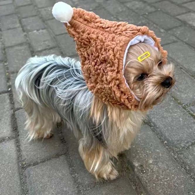 【2023秋冬新作】 ペット 帽子 小型犬ペット ハット くま模様 可愛い 韓国風 防寒対策