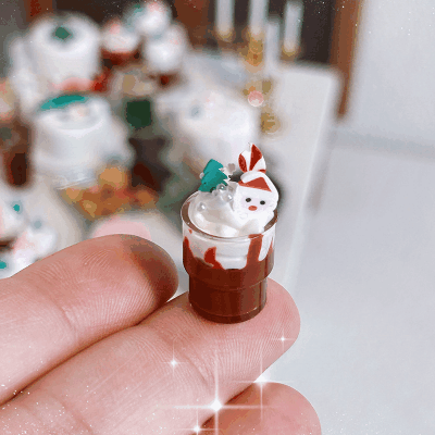 ドールハウス用 ミニチュア道具 フィギュア ぬい撮 おもちゃ 撮影 クリスマス サンタ 食べ物模型 珈琲 造景