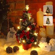 クリスマスツリー 40cm 卓上 ミニツリー オーナメント付き 小さめ クリスマス飾り LEDイルミネーション お