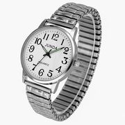 時計メンズ機械式メンズ中年光電子クォーツ時計スプリングストラップ時計老人両親シンプルな女性用腕時計