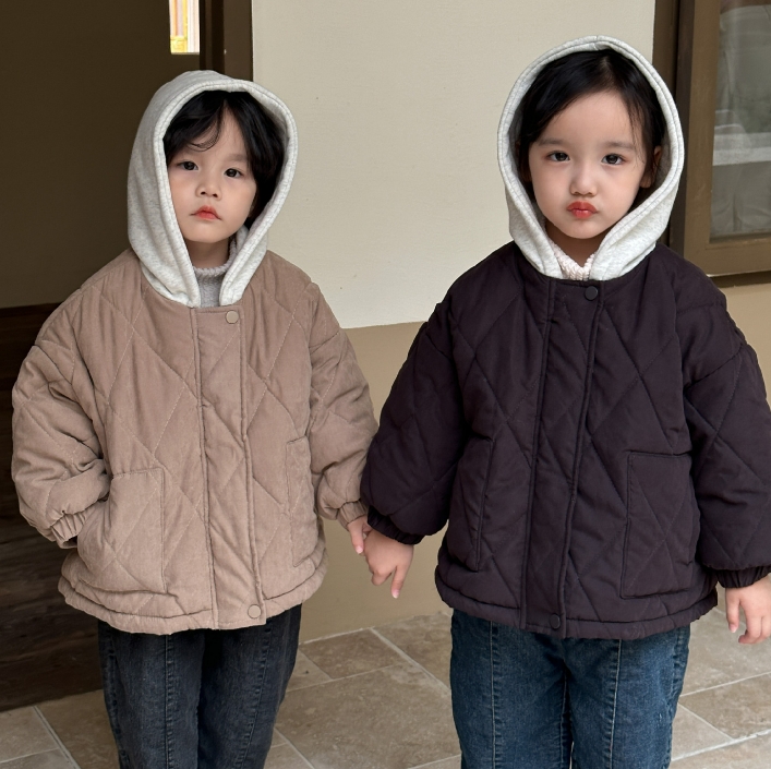 冬新作　韓国風子供服  キッズ  コート   暖かい服    厚手   綿入れの着物  トップス  2色