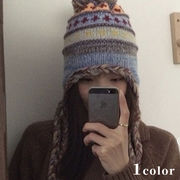 帽子　ニットキャップ　リボン付き　レディース　韓国ファッション　デザイン　秋冬