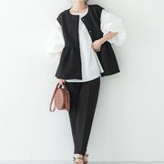 キルティングベスト　ペプラム　レディース　韓国ファッション　デザイン