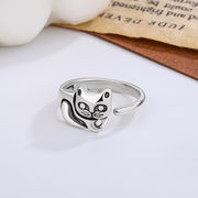 レトロ ネコ 猫の指輪  レディースリング かわいい 猫のアクセサリー フリーサイズのリング