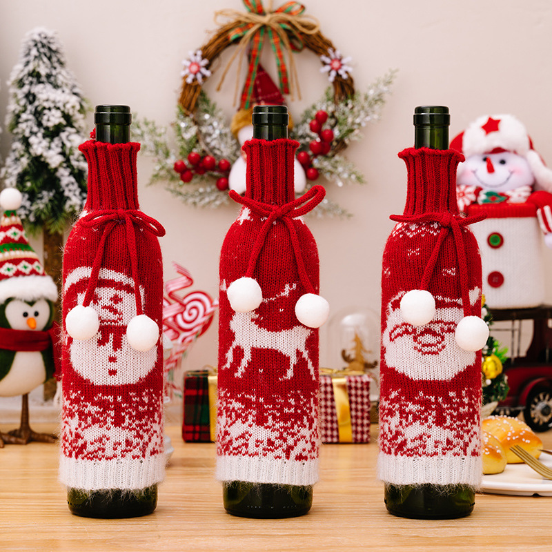クリスマス装飾用品クリスマスニットボトルセットワインセット