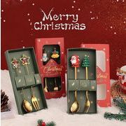 Christmas限定 クリスマススプーンフォークセットクプーン  サンタクロースのフォークボックス