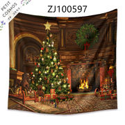 5種☆壁飾り布 クリスマスツリー プレゼント 暖炉 靴下 タペストリー 壁掛け インテリア ソファー 掛け布