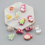 クリスマス 穴ありデコパーツDIY ビーズパーツ デコ素材 手芸材料 チェーンパーツ アクセサリーパーツ