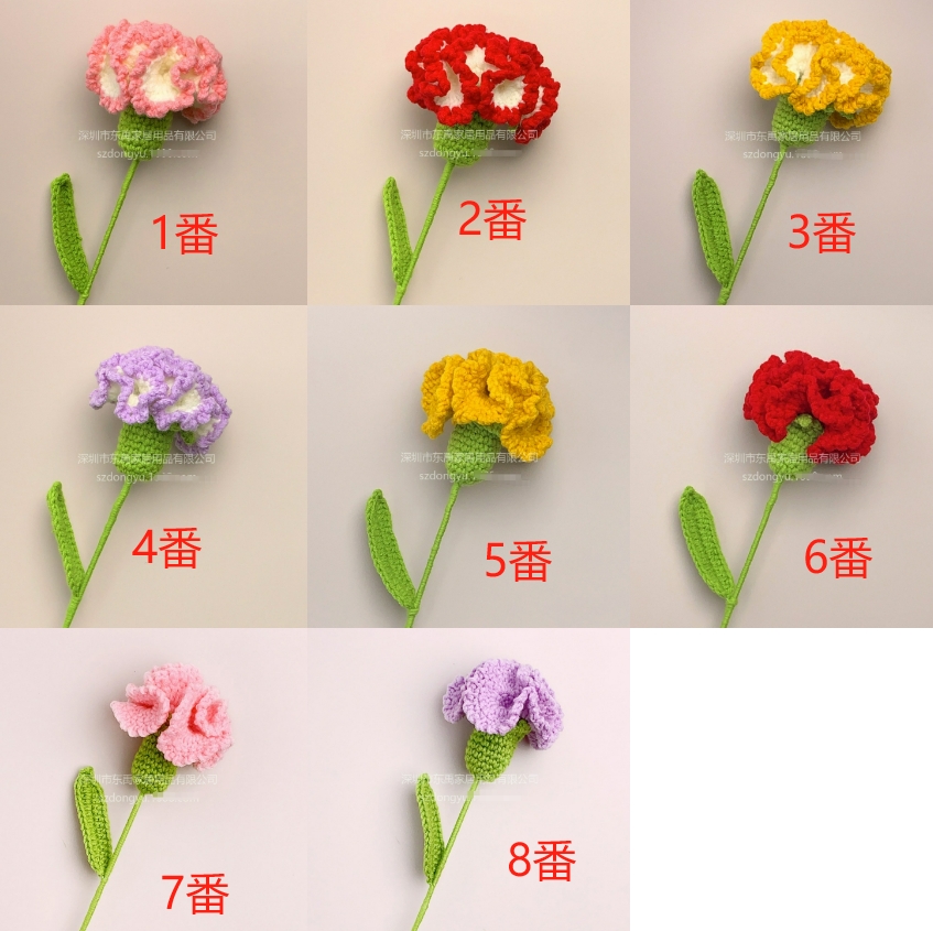 Forever カーネーション ニット フラワー 手編み 造花 お花 qhua006_1.jpg