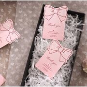 韓国風  シール  粘着シール   Thank youシール   シールラベル   リボン結び  ピンク