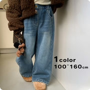 ★Girls★　子供ジーンズ　100~160cm　ビンテージストレートデニム　韓国キッズファッション