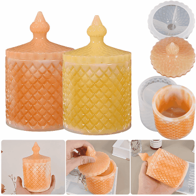 新品 石鹸ローソク アロマキャンドル レジン枠シリコンモールド 幾何学型 収納ケース 2枚組 蝋燭