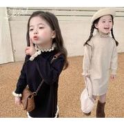 INS秋冬服  韓国風子供服   ベビー服 長袖  ニット ワンピース セーター  女の子 可愛い 2色
