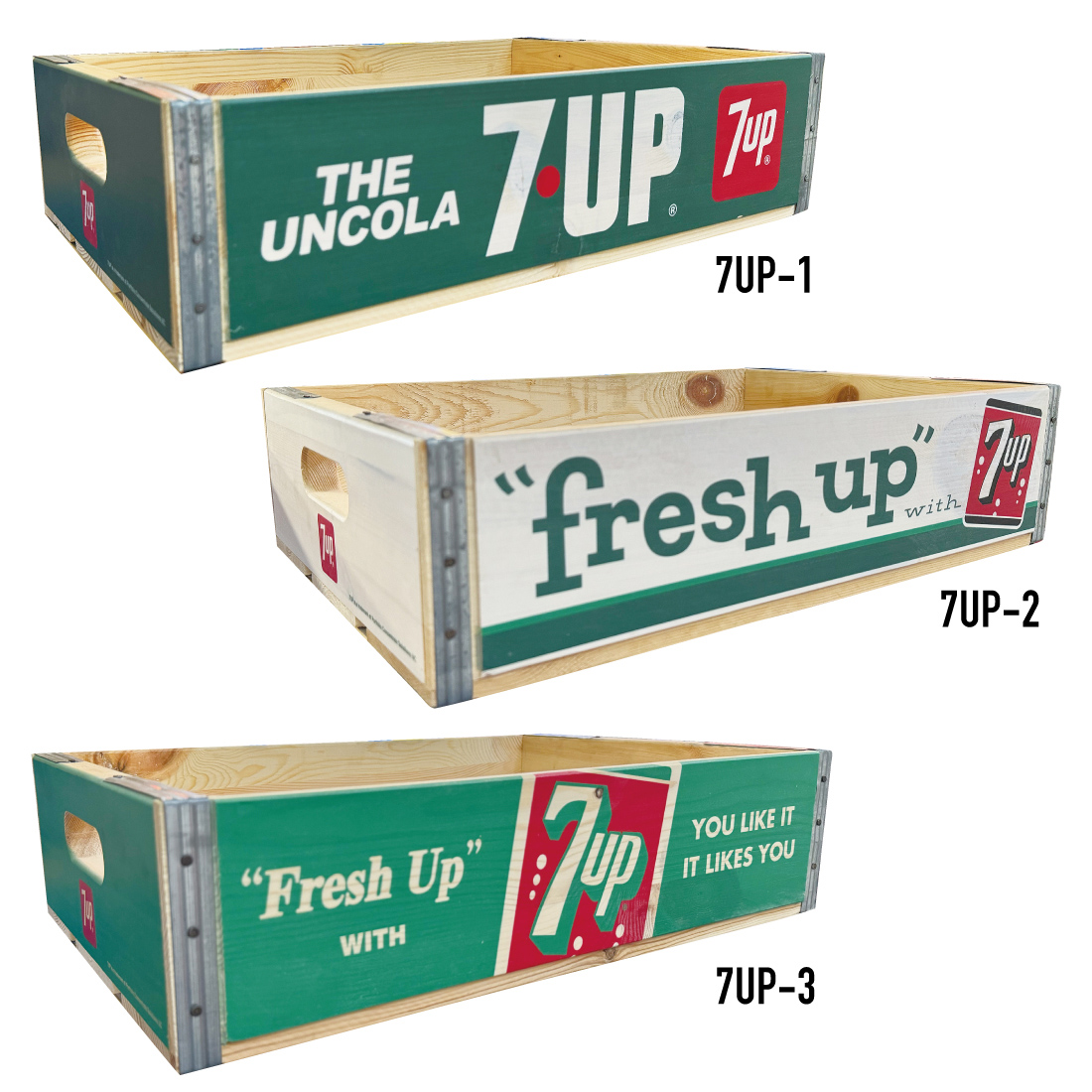 WOOD CRATE（SPAM・PEPSI・7UP）ウッドクレート ボックス 木箱 株式