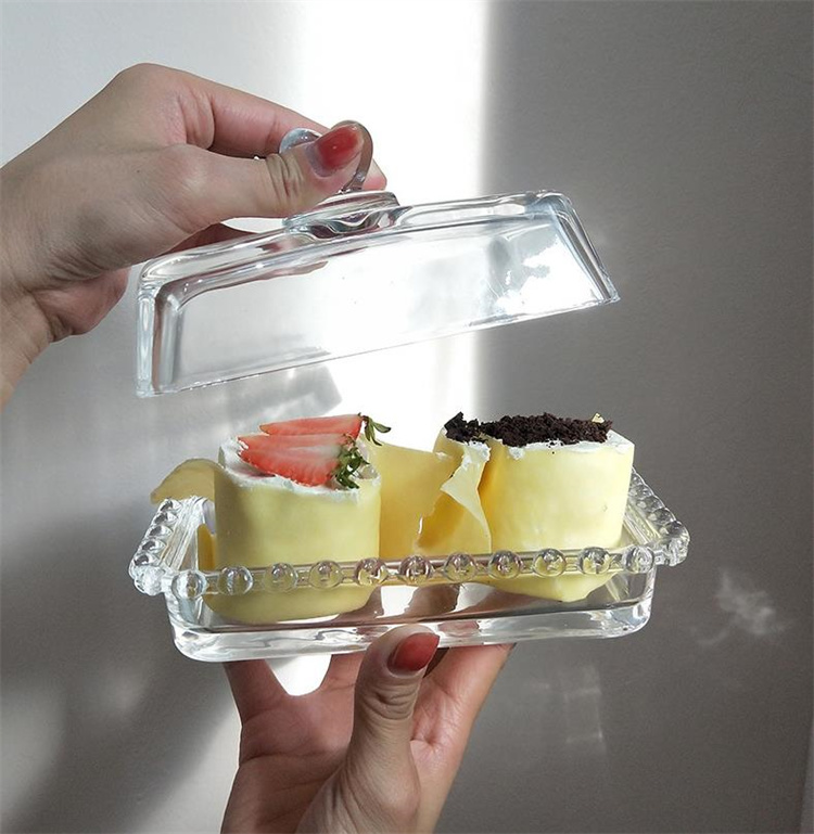 2023年の新商品更新 ガラストレイ リビングルームの置物 アフタヌーンティー 菓子用フルーツプレート