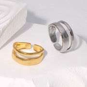 2023 ステンレスリング 指輪 ワイヤー  太幅 幅広 ジルコニア アクセサリーファッション指輪