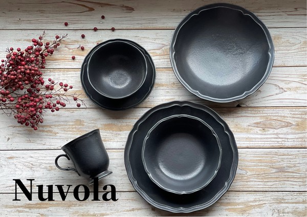 Nuvola（ヌヴォラ）Black 【美濃焼 軽量食器 日本製 洋食器】