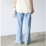 優しい着心地 韓国ファッション ロングパンツ スリム ジーンズ ヒップホップ ワイドパンツ スラックス