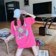 【予約222351】大きいサイズ春夏新作 韓国 レディース ファッション Tシャツ ワンピースLL-4L