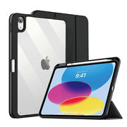 iPad 10.9（第10世代）専用 耐衝撃フラップケース（背面クリア）　ブラック