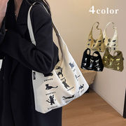 トートバッグ　ズックバッグ　猫柄　鞄　大容量　レディース　韓国ファッション　4colors