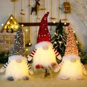 クリスマスデコレーションライト付きクリスマススパンコールルドルフ人形クリスマスフェイスレス人形