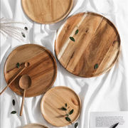 SIZE改善 品質向上 木製 菓子皿 木皿 アカシア木製トレイ 家庭用トレイ おしゃれな シンプル 実木トレイ
