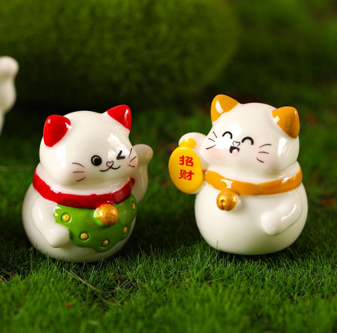 招き猫   ミニチュア  雑貨   置物     可愛い     装飾  小物  インテリア用   プレゼント  贈り物   6色