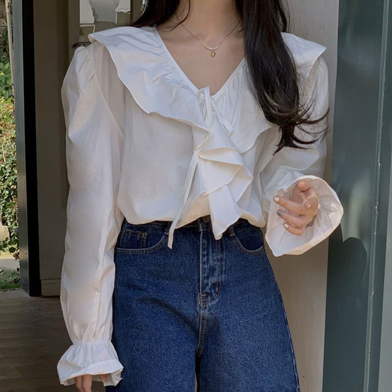 トップス 長袖シャツ フレアスリーブ シンプル カジュアル 全3色 classicalelf tシャツ 高級感漂うカジュアルコーデを実現。アメ